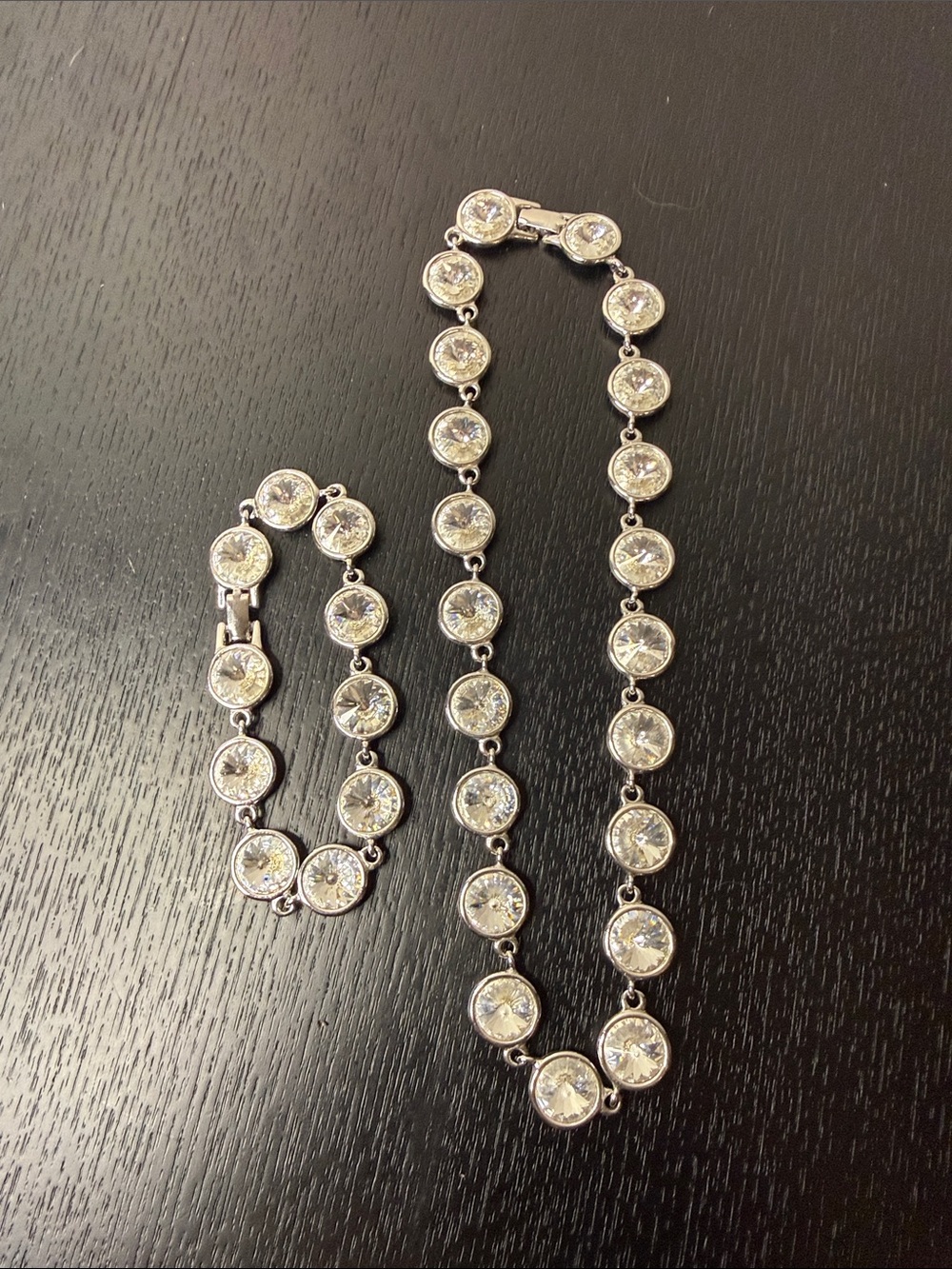 Sparkling  Tennis Necklace/Choker & Bracelet Set - Picture 4 of 7